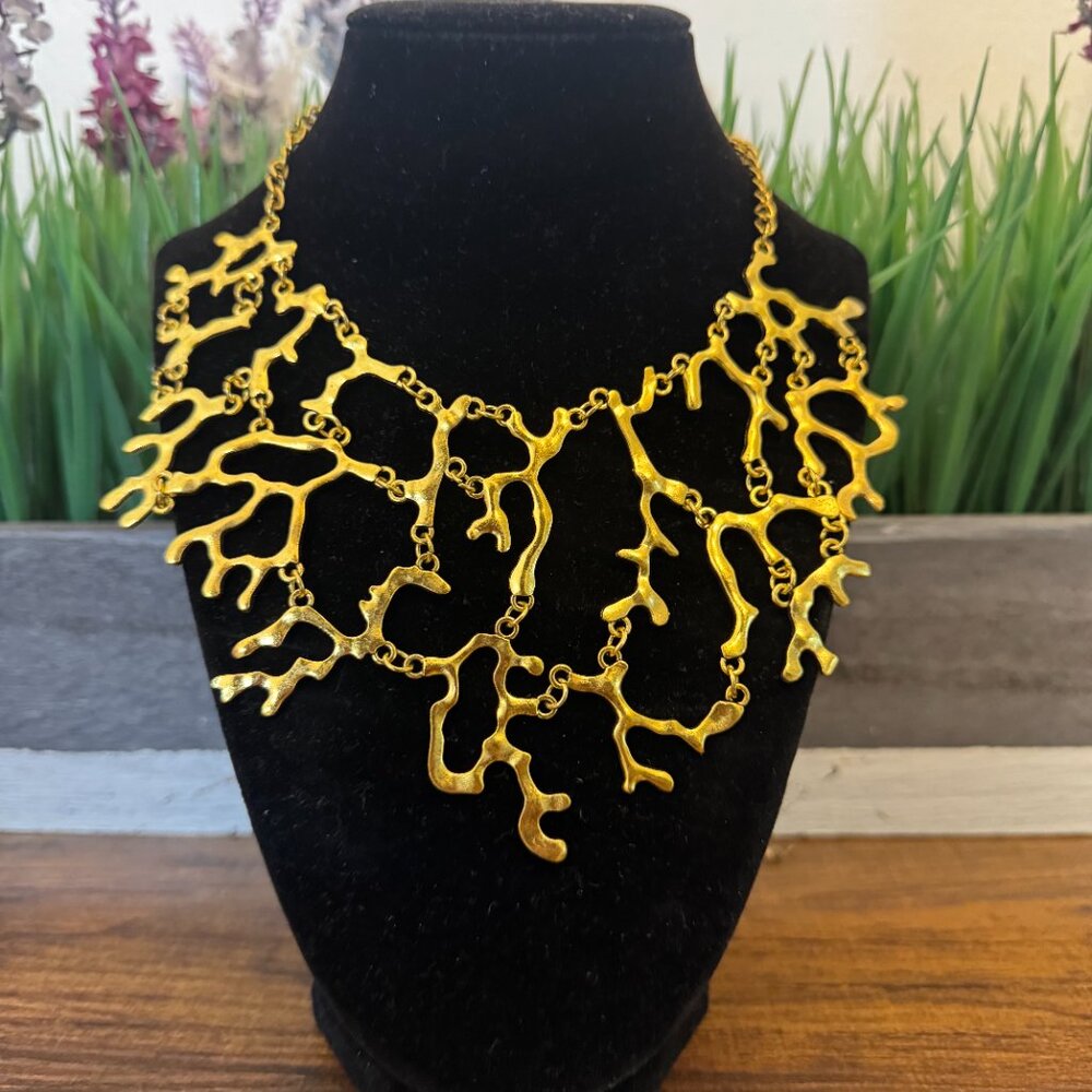 NEW STATEMANT GOLDEN CORAL REEF NECKLACE NY2 - Picture 5 of 6